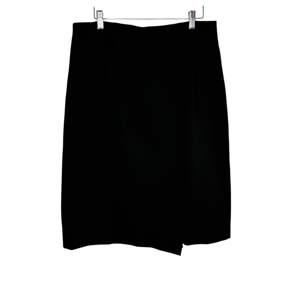 J Jill Womens Size Medium Black Ponte Pencil Skirt Stretch Zip Slit‎  NWT
